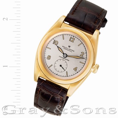 Rolex 3131 Bubble Back Manual Male 14k yellow gold Replica Watches