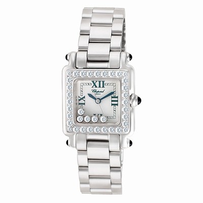 Chopard 27/6851-23/11 Happy Sport Quartz Female 18k White Gold Replica Watches