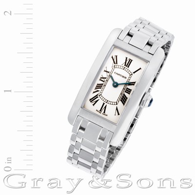 Cartier w26019L1 Tank American Quartz Female 18k White Gold Replica Watches