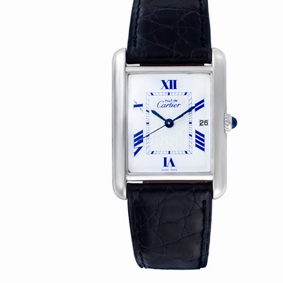 Cartier 2414 Tank Quartz Unisex Sterling Silver Replica Watches