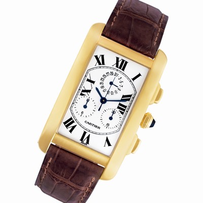 Cartier 1730 Tank American Quartz Male 18k yellow gold Replica Watches