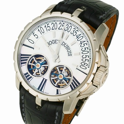 Roger Dubuis EX45019n1.67a Excalibur Tourbillon Manual Male 18k White Gold Replica Watches