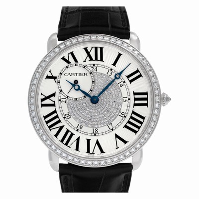 Cartier WR007004 Ronde Louis Manual Unisex 18k White Gold Replica Watches