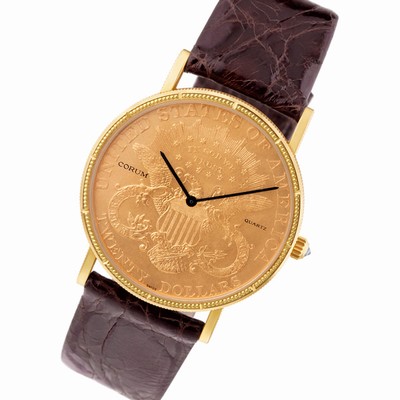 Corum Corum 3007 $20 Coin Quartz Male Gold Replica Watches