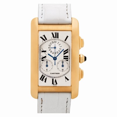 Cartier 1730 Tank Americaine Quartz Male 18k yellow gold Replica Watches