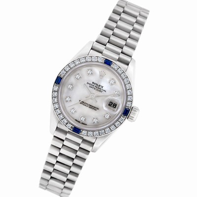 Rolex 69089 Datejust Automatic Female 18k White Gold Replica Watches