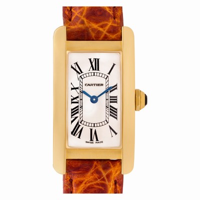 Cartier W2601556 Tank American Quartz Female 18k yellow gold Replica Watches