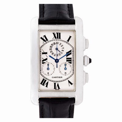Cartier 2312 Tank Americaine Quartz Male 18k White Gold Replica Watches