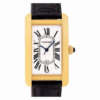 Cartier 1740 Tank Americaine Automatic Unisex 18k yellow gold Replica Watches