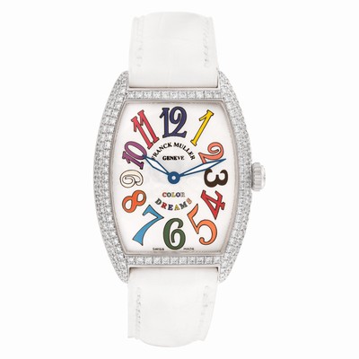 Franck Muller 7502 QZ D Master Collection Quartz Female 18k White Gold Replica Watches