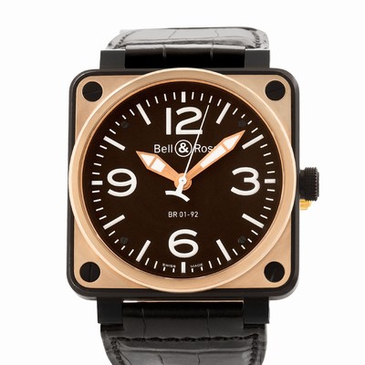 Bell & Ross BR01-92 Aviation Automatic Male 18K Rose gold & Carbon Replica Watches