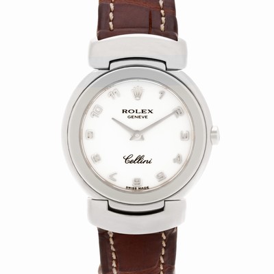 Rolex 6621 Cellini Quartz Female 18k White Gold Replica Watches