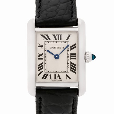 Cartier 2679 Tank Quartz Female 18k White Gold Replica Watches
