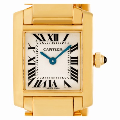 Cartier W50002N2 Tank Francaise Quartz Female 18k yellow gold Replica Watches