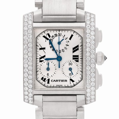 Cartier 2367 Tank Francaise Automatic Unisex 18k White Gold Replica Watches