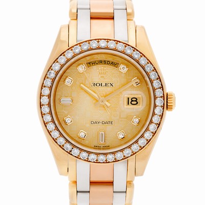 Rolex 18948 Masterpiece Automatic Male 18k White, Yellow & Pink Gold Replica Watches