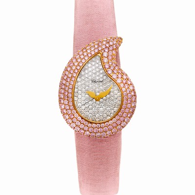 Chopard 452/1 casmir Quartz Female 18k White and Pink Gold Replica Watches
