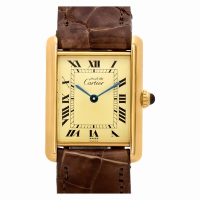 Cartier W1002753 Tank Vermeil Quartz Unisex Sterling Silver Replica Watches