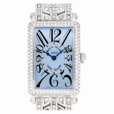 Franck Muller 900 QZ D Long Island Quartz Female 18k White Gold Replica Watches