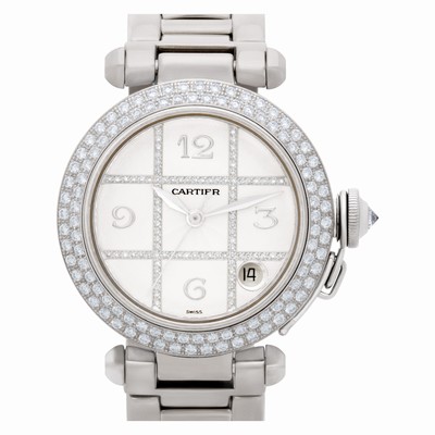 Cartier 2308 Pasha Automatic Female 18k White Gold Replica Watches