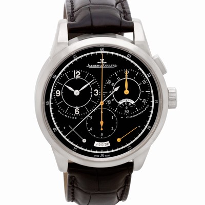 Jaeger LeCoultre 600.3.28.s Duo Manual Male 18k White Gold Replica Watches