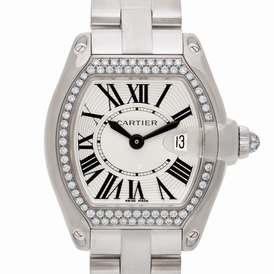 Cartier WE5002X2 Roadster Quartz Female 18k White Gold Replica Watches