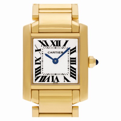 Cartier W50002N2 Tank Francaise Quartz Female 18k Yellow Gold Replica Watches