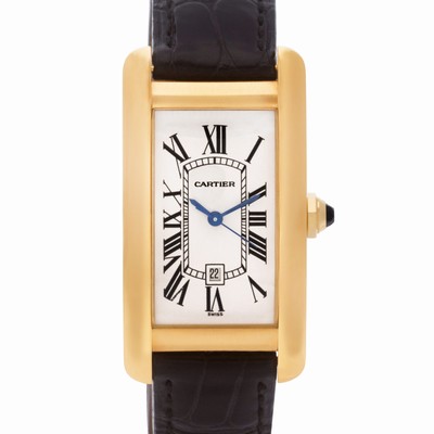 Cartier 1725 Tank Americaine Automatic Male 18k yellow gold Replica Watches