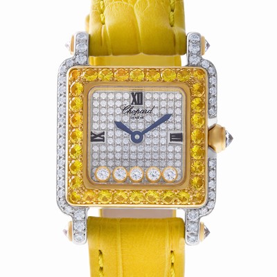 Chopard 276852-9019 Happy Sport Quartz Female 18k White Gold Replica Watches