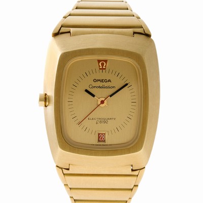 Omega 196.005 Constellation Quartz Male 18k yellow gold Replica Watches