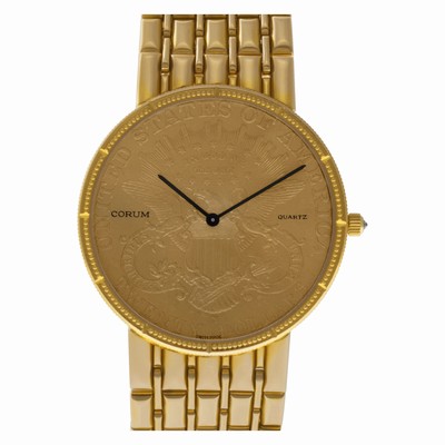 Corum 62022.955501 $20 Coin Quartz Unisex 18k yellow gold Replica Watches