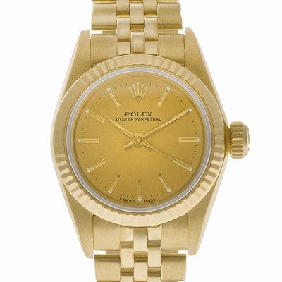 Rolex 67198 Oyster Perpetual Automatic Female 18k yellow gold Replica Watches