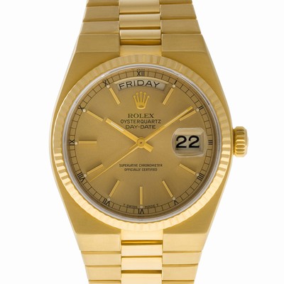 Rolex 19018 Oysterquartz Day Date Quartz Male 18k Yellow Gold Replica Watches