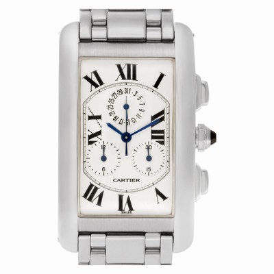 Cartier W26033L1 Tank Americaine Quartz Male 18k White Gold Replica Watches
