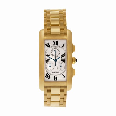 Cartier W2601156 Tank American Quartz Male 18k yellow gold Replica Watches