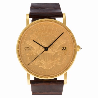 Corum 1894 $20 gold piece Quartz Male 18k yellow gold Replica Watches