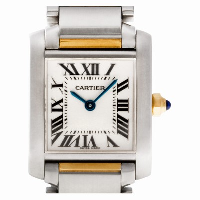 Cartier W51007Q4 Tank Francaise Quartz Female 18k gold & Stainless Steel Replica Watches