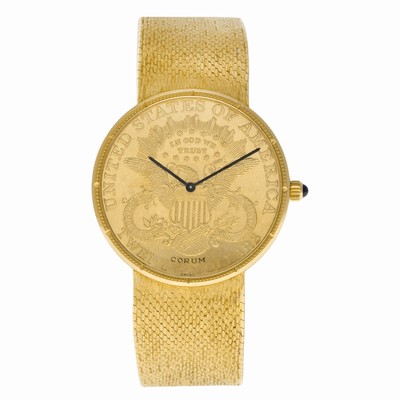 Corum $20 Coin $20 Coin Manual Male 18k yellow gold Replica Watches