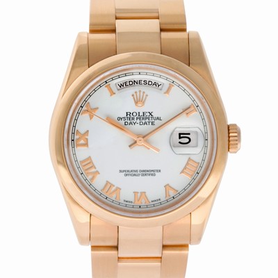 Rolex 118205 Day-Date Automatic Unisex 18k rose gold Replica Watches