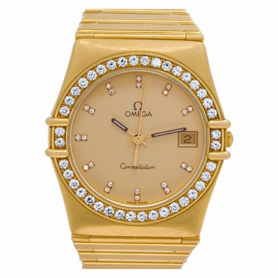Omega Omega 4048 Constellation Quartz Female 18k Yellow Gold Replica Watches