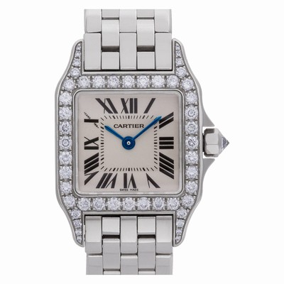 Cartier WF9003Y8 Santos Demoiselle Quartz Female 18k White Gold Replica Watches
