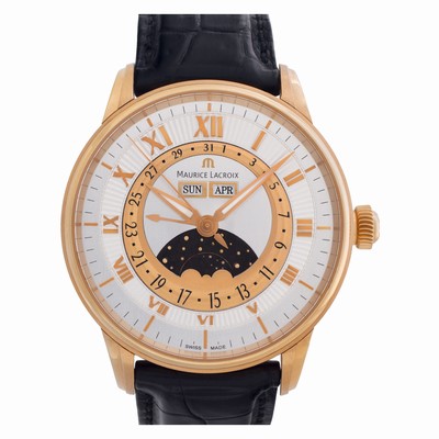 Maurice Lacroix MP6428-PG101-11E Masterpiece Phase de Lune Automatic Male 18k rose gold Replica Watches