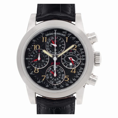 Girard Perregaux 9025 Perpetual Calendar Automatic Unisex 18k White Gold Replica Watches
