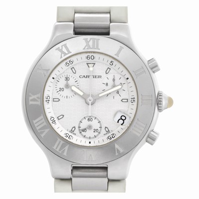 Cartier w10184U2 Chronoscaph 21 Quartz Unisex Stainless Steel Replica Watches