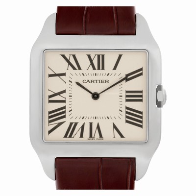 Cartier W2007051 Santos Dumont Manual Male 18k White Gold Replica Watches