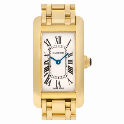 Cartier W26015K2 Tank Americaine Quartz Female 18k yellow gold Replica Watches