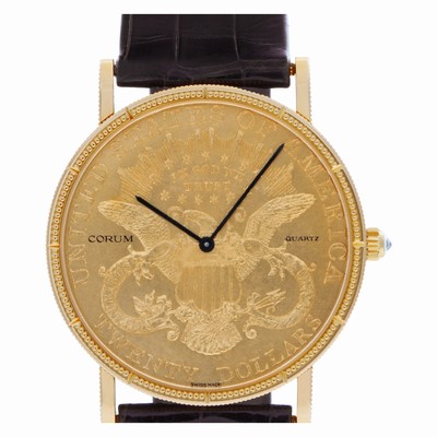 Corum 4414556 $20 Coin Quartz Male 18k yellow gold Replica Watches