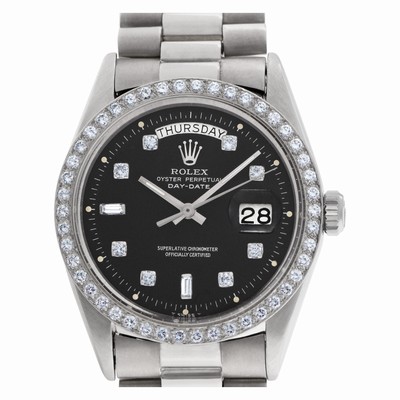 Rolex 1802 Day-Date Automatic Male 18k White Gold Replica Watches
