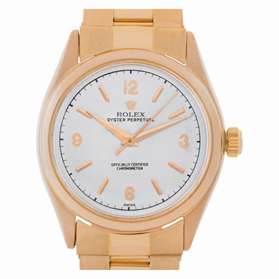 Rolex 6084 Oyster Perpetual Automatic Unisex 18k rose gold Replica Watches