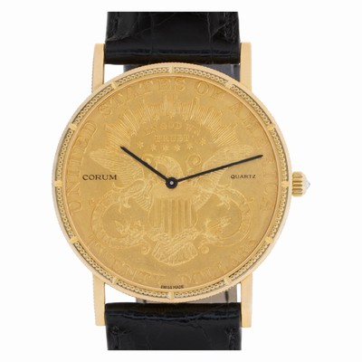 Corum 218333 $20 Coin Quartz Unisex 18k yellow gold Replica Watches